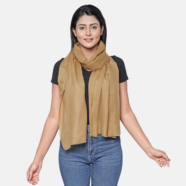 LA MAREY: Superweicher Schal aus 100% Kaschmirwolle, Kamel  image number 3