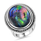 Abalone Muschel Ring 316L Edelstahl (Größe 16.00)