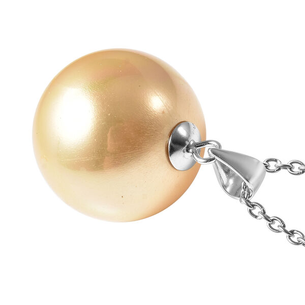 Goldenes Muschelkernperlen-Schmuckset, ca. 50 cm, 925 Silber image number 4