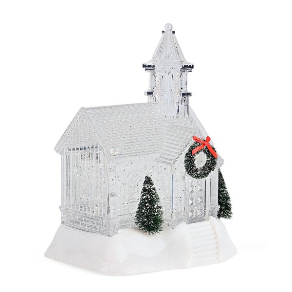 Weihnachts Deko Wasser Lampe Kirche, warmwei&szlig;es LED, Musikfunktion, 17.2 x 14 x 23 cm, Transparent, Batteriebetrieb 3 x AAA nicht enthalten image number 8