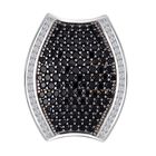 Schwarzer Spinell Anhänger, 925 Silber, ca. 3.08 ct