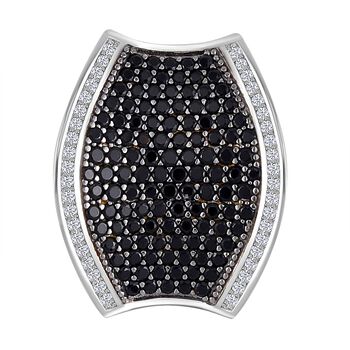 Schwarzer Spinell Anh&auml;nger, 925 Silber, ca. 3.08 ct