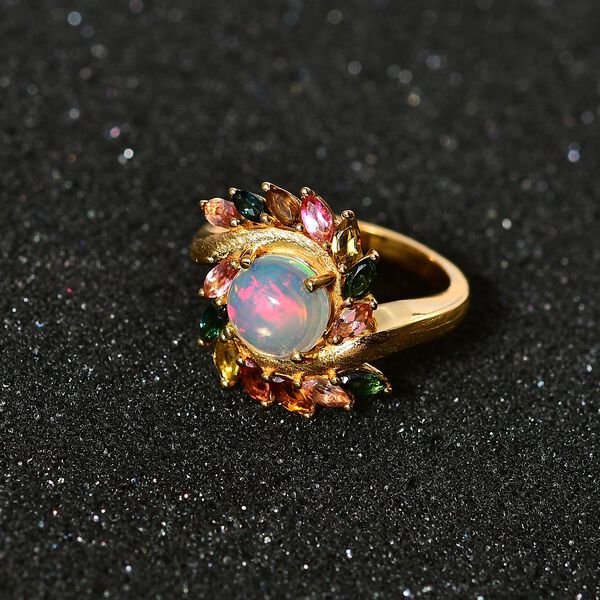 AA nat&uuml;rlicher, &auml;thiopischer Welo Opal und Multi-Turmalin Ring - 2,56 ct. image number 3
