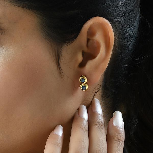 Boulder Opal Triplette Ohrringe, 925 Silber vergoldet ca. 0.95 ct image number 3