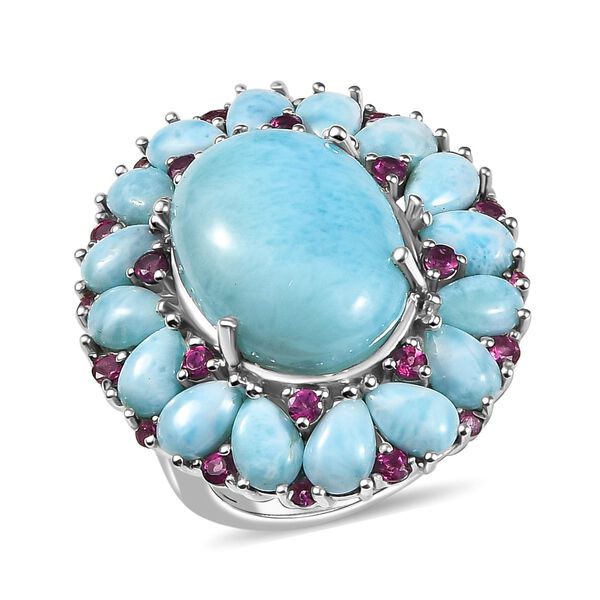 D’Joy AA Larimar und Rhodolith Granat Ring - 22,54 ct. image number 4