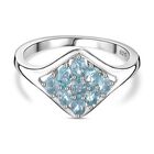 Paraiba-Apatit Ring 925 Silber platiniert (Größe 17.00) ca. 0,73 ct