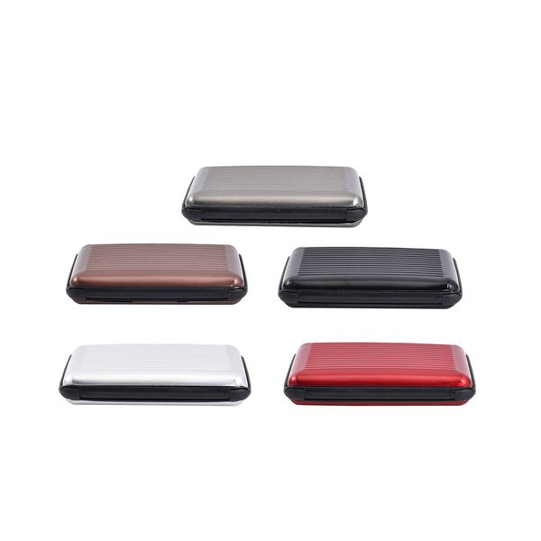 5er-Set RFID-blockierender Kartenhalter; Uni-Farben, Aluminium image number 4