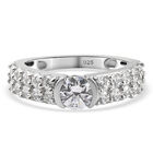 LUSTRO STELLA - feinster Zirkonia-Ring, 925 Silber platiniert (Größe 21.00)