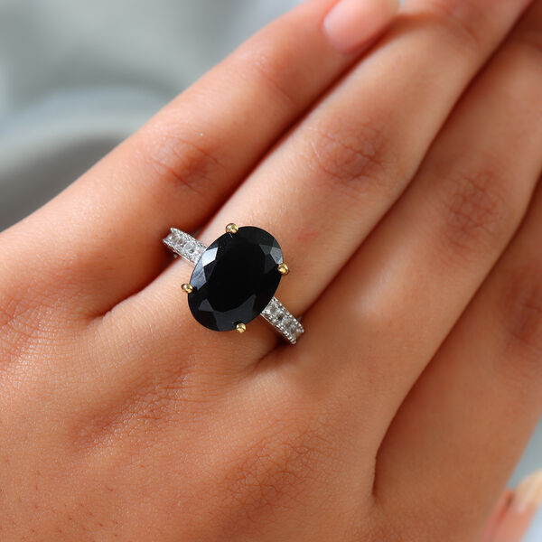 Schwarzer Turmalin und Zirkon-Ring - 6,90 ct. image number 3