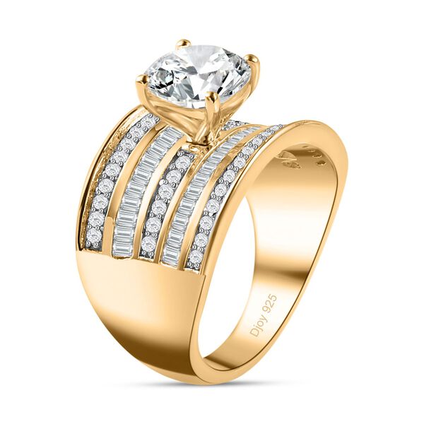 Moissanit Ringe 925 Silber Gelbgold Vermeil (Größe 18.00) ca. 3.59 ct image number 7