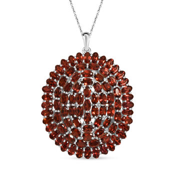 Roter Granat Schmuckset 925 Silber rhodiniert ca. 22,59 ct.