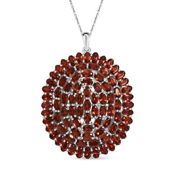 Roter Granat Schmuckset 925 Silber rhodiniert ca. 22,59 ct.