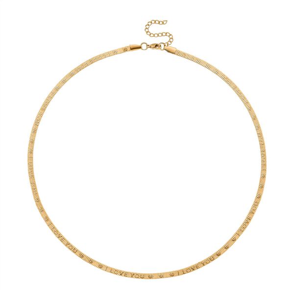 2er-Set Halsketten, Edelstahl, Goldfarben, Gliederkette und Schlangenketten-Optik, ca. 50 + 5 cm image number 6