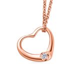 Moissanit Anhänger mit Kette, 925 Silber Roségold Vermeil, ca. 0.05 ct