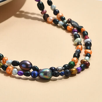 Mehrfarbige gef&auml;rbte Perle 122cm Halskette