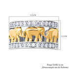 LUSTRO STELLA - zweifarbiger Zirkonia-Elefant-Ring in Silber image number 6