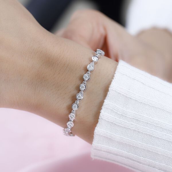 Moissanit Armband ca. 20 cm 925 Silber rhodiniert ca. 3,26 ct. image number 3