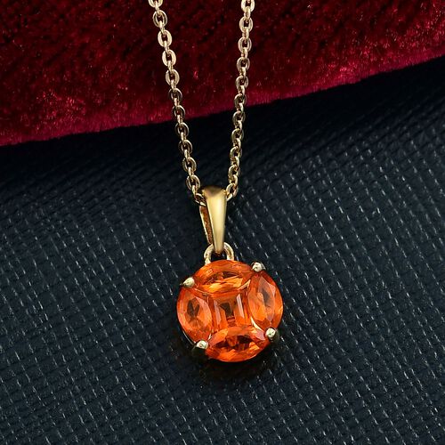D'Joy AA Salamanca Feueropal Schmuckset ca. 50 cm 925 Silber 750 Gelb Vergoldet ca. 0,48 ct. image number 1