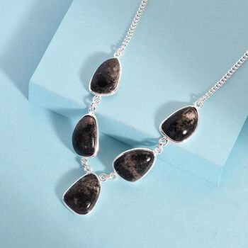 Handgefertigte nat&uuml;rliche Yooperlite Silber Halskette 37,34 Ct