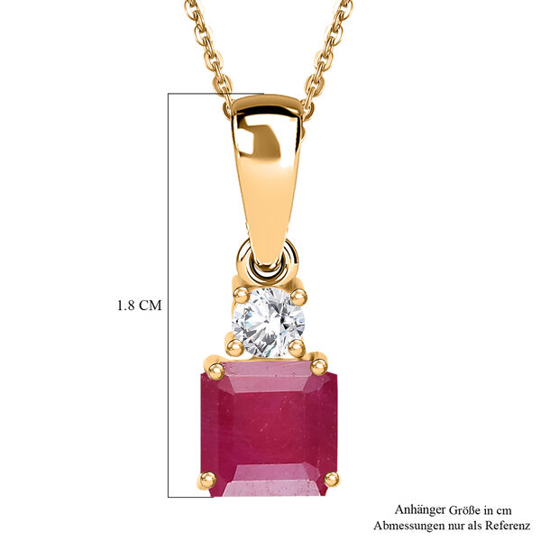 D'Joy AA afrikanischer Rubin und Moissanit Anh&auml;nger mit 50cm Kette - 1,70 ct. image number 5