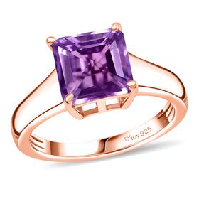 D'Joy AAA Rose De France Amethyst Ring 925 Silber 750 rosévergoldet (Größe 17.00) ca. 2,53 ct