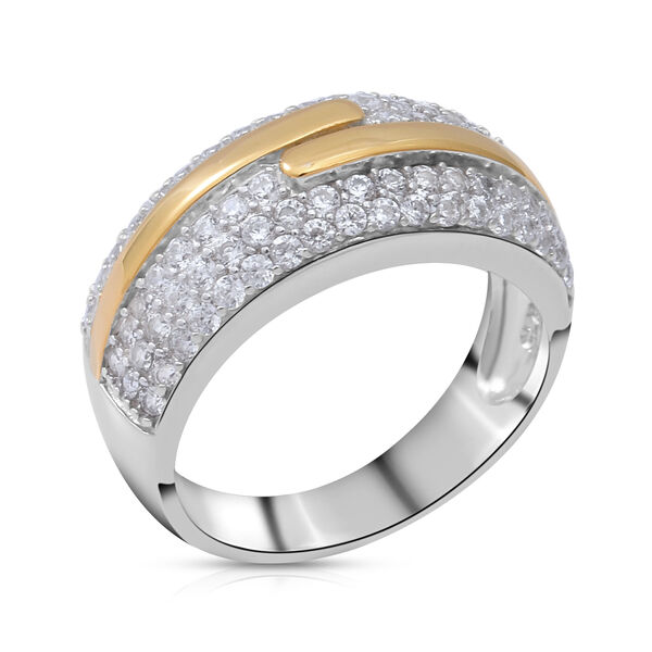 LUSTRO STELLA - weißer Zirkonia-Ring, 925 Silber Bicolor  ca. 1,76 ct image number 3