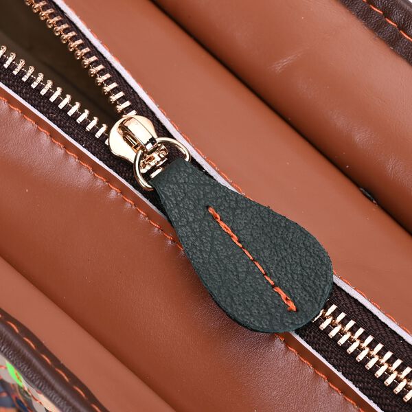 Chaos by Elsie - Echtleder Handtasche mit RFID-Schutz, Gewebtes Muster in Multicolor, 43x15x29 cm image number 6