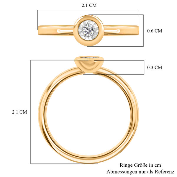 D'Joy wei&szlig;er Diamant Ring, 925 Silber 750 Gelbgold Vermeil image number 7