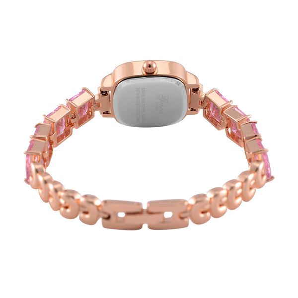 GENOA TIME V2 lila Zirkonia und Kristall Uhr mit japanischem Miyota-Uhrwerk in Ros&eacute;goldton, 19cm image number 6