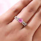 Premium Ilakaka Rosa Saphir und Zirkon Ring, 925 Silber platiniert, 1,49 ct. image number 2