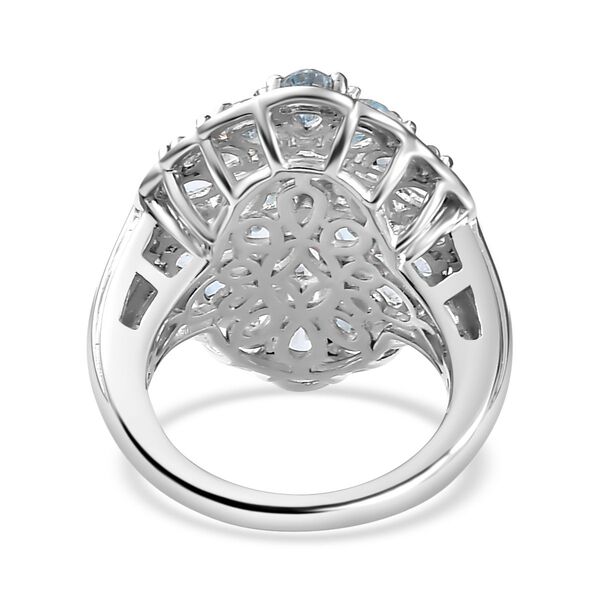 Himmelblauer Topas Ring, 925 Silber rhodiniert (Gr&ouml;&szlig;e 21.00) ca. 5.47 ct image number 6