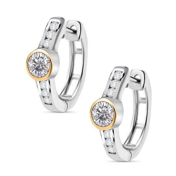 Zweifarbige Moissanit Ohrringe - 1,36 ct. image number 4