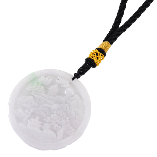 Vier-Drachen-H&auml;ngedekor aus Myanmar Jadeit Typ A, naturbelassene Schnitzarbeit, ca. 5 cm image number 4