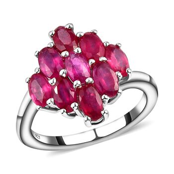 Afrikanischer Rubin-Ring, 925 Silber platiniert  ca. 2,95 ct