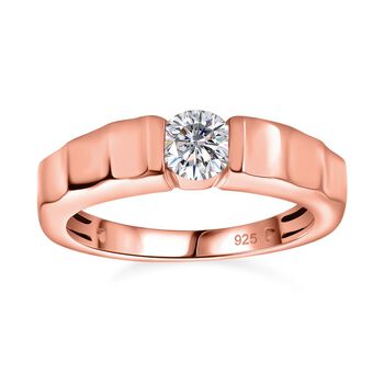 EF Moissanit Ring in Silber mit Ros&eacute;gold Vermeil - 0,43 ct.