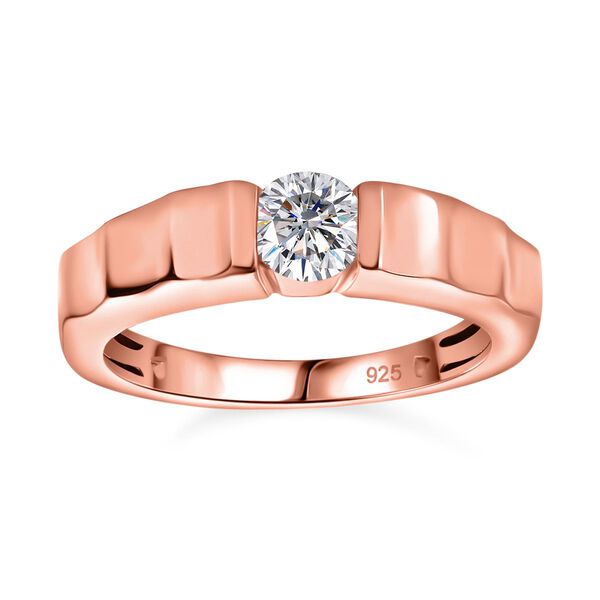 EF Moissanit Ring in Silber mit Roségold Vermeil - 0,43 ct. image number 4