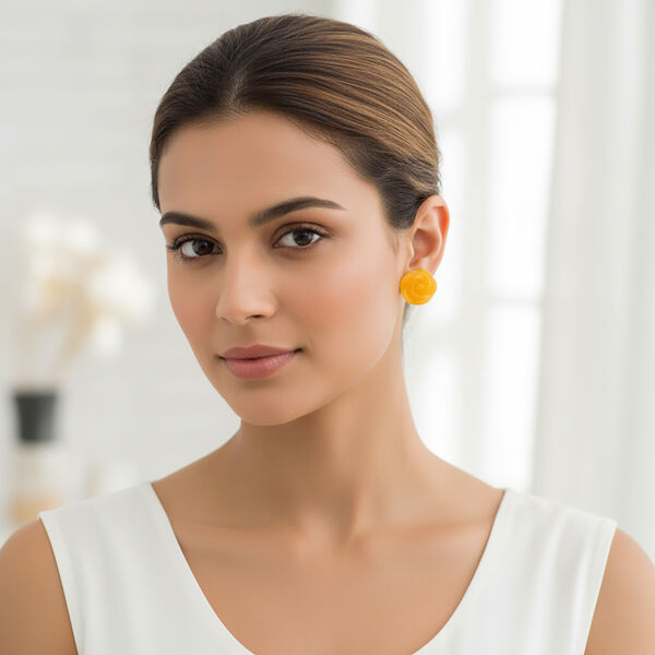 D'Joy Honig Jade Ohrringe 925 Silber Vergoldet (10-15 Werktage Lieferzeit) ca. 20.00 ct image number 2