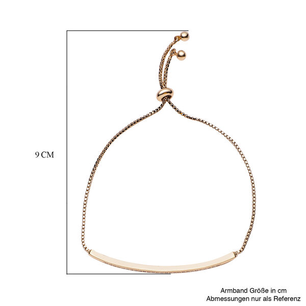 Weißes Zirkonia Bolo-Armband, ca. 15-23 cm, reines Messing ca. 2,00 ct image number 5