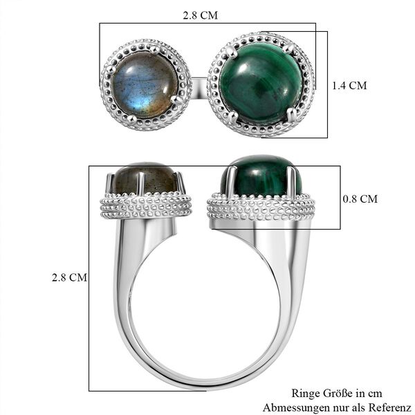 EverTrue Malachit und Labradorit Ring - 7,94 ct. image number 7