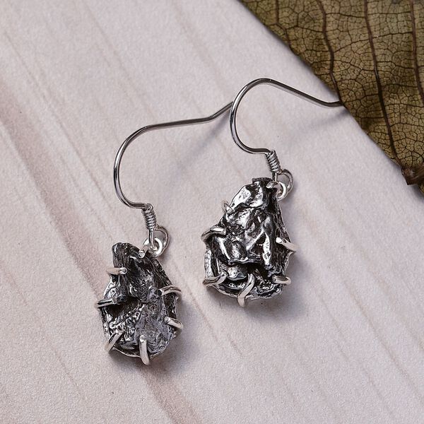 Muonionalusta Meteorit Ohrringe 925 Silber rhodiniert ca. 31.89 ct image number 2