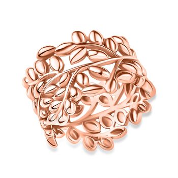 Blatt Bandring im Designer-Stil in Ros&eacute;goldton