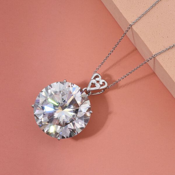 Moissanit Anh&auml;nger mit 50cm Kette - 32,60 ct. image number 1