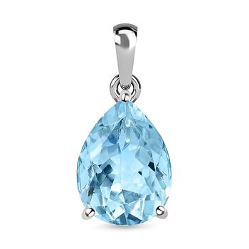 Himmelblauer Topas-Anh&auml;nger, 925 Silber platiniert ca. 9,75 ct