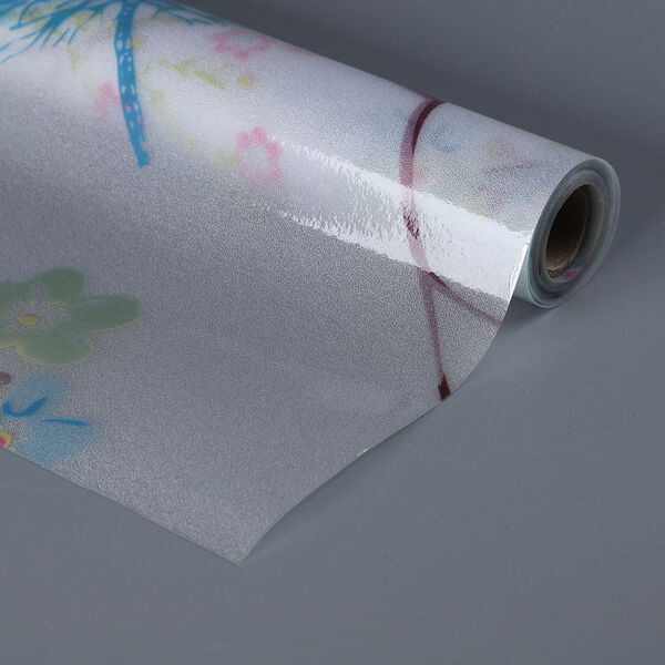 Statisch haftende Fensterfolie, nicht klebend, Schmetterling und Vogel-Muster, beige image number 3