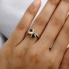 Natürlicher Chromdiopsid Bypass Ring 925 Silber bicolor  ca. 0,83 ct image number 2