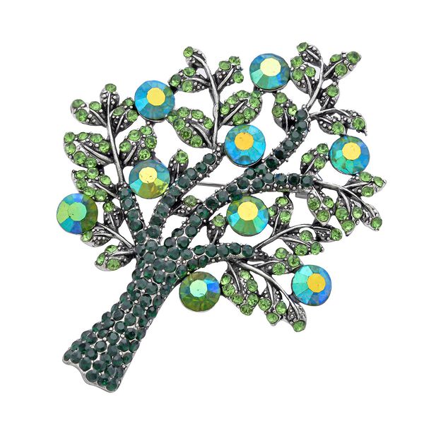 Gr&uuml;ne Feder-Kristallbrosche image number 2