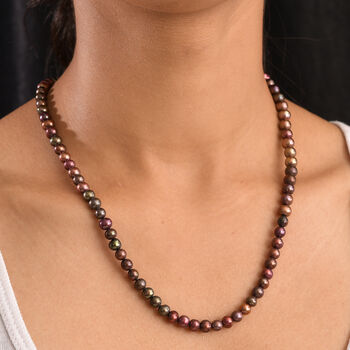 Bronze gef&auml;rbte S&uuml;&szlig;wasserperle Halskette, 70 cm