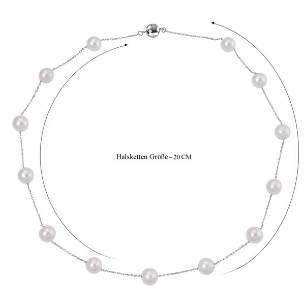D'Joy AAA wei&szlig;e Edison Perle 50cm Halskette image number 7