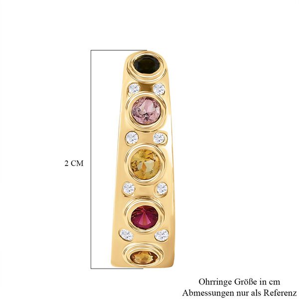Nat&uuml;rliche, mehrfarbige Turmalin und Zirkon-Creolen - 1,27 ct. image number 5