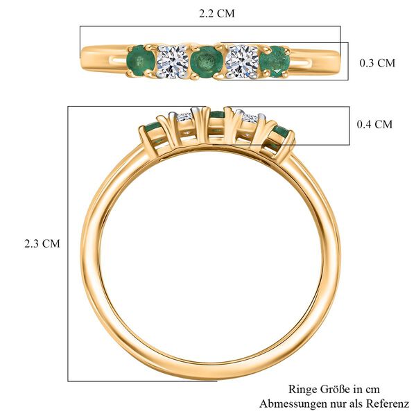 LUXURIANT DIAMOND- Kagem sambischer Smaragd und SI Labor Diamant Ring - 0,31 ct. image number 6